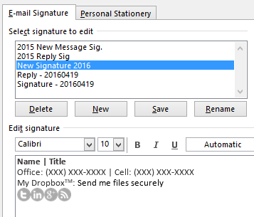 Blog - Outlook Signature