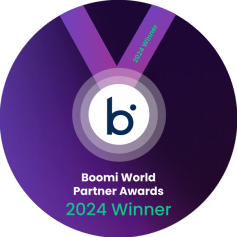 Badge noting Thru as a Boomi World Partner Awards 2024 Winner